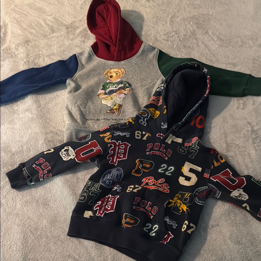 Polo by Ralph Lauren Red and Blue Hooded Sweatshirts